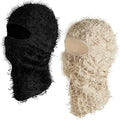 Wholesale Distressed Ski Fashion 100% Cotton Striped 1 Hole Ski Mask Beanie Winter Warm Face Knitted Sports Party Daily