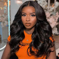 13x4 Body Wave 28 Inch HD Lace Front Wig with 180% Density Brazilian Natural Human Hair Long for Black Women