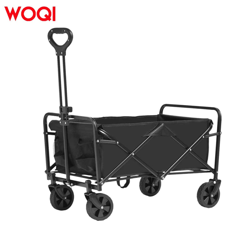 Woqi Lightweight Portable Folding Picnic Cart Clax Utility Loading Telescopic Golf Trolley for Outdoor Camping & Shopping