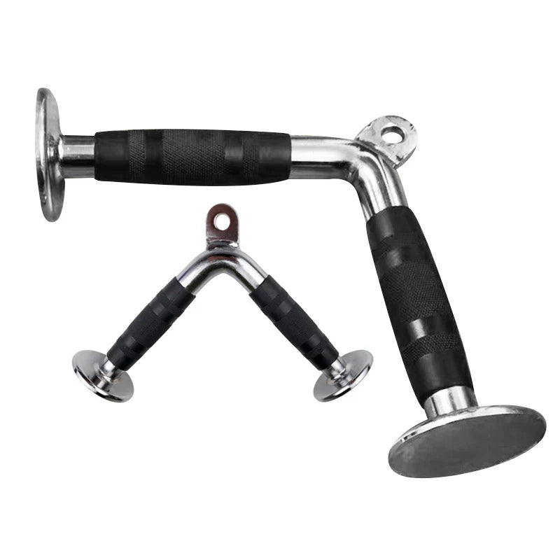 Gym Fitness Equipment Accessories Non-slip Tricpes Pulldown V Shaped Rubber Handgrips for Cable Machine