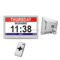 Pros 10" Large AM PM Digital Calendar Day Clock Bedroom Wall Day Date Clock Elderly Seniors Dementia Alzheimer's Remote Control
