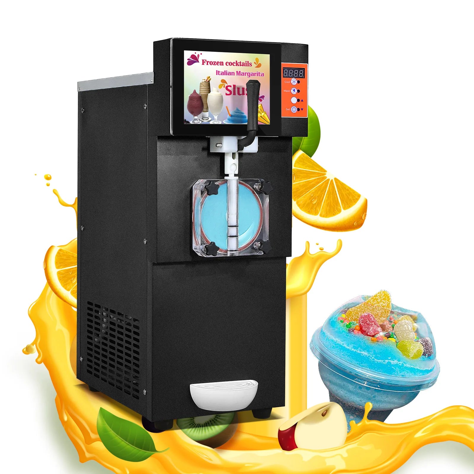 Cocktails Margarita Granita Smoothies Cappucinos Slushie Slushy Machine Commercial with LED Light Box
