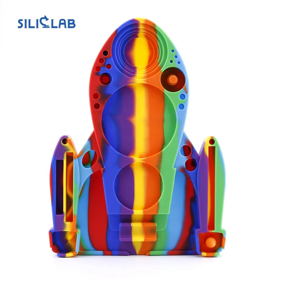 SILICLAB Manufacturer Wholesale Smoking Accessories Silicone Multifunctional Rocket Wax Herb Tray