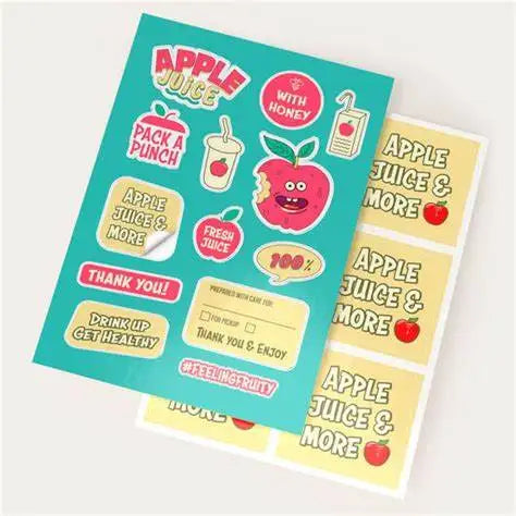 Custom Printing Adhesive Kawaii Cute Cartoon Logo Kiss Cut Stickers Decorative Waterproof Sticker Sheets