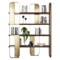 Bookcases Living Room Decorated Shelves Modern Style Golden Tall Bookshelf  Furniture Bookcase Wall Shelves Display Shelf Metal