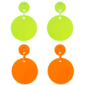 Rock Punk Neon Color Big Geometric Acrylic Round Drop Earrings for Girls Fluorescent Resin Circle Fashion Party Earring Jewelry