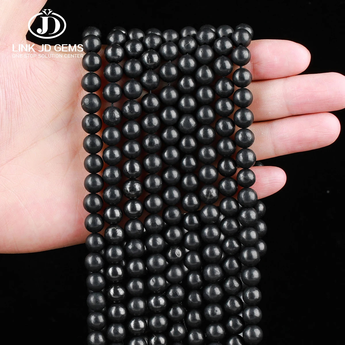 Natural Russia Shungite Stone Round Loose Beads Accessories 6 8 10 12MM Gemstones Pick Size for Men Women Jewelry Making