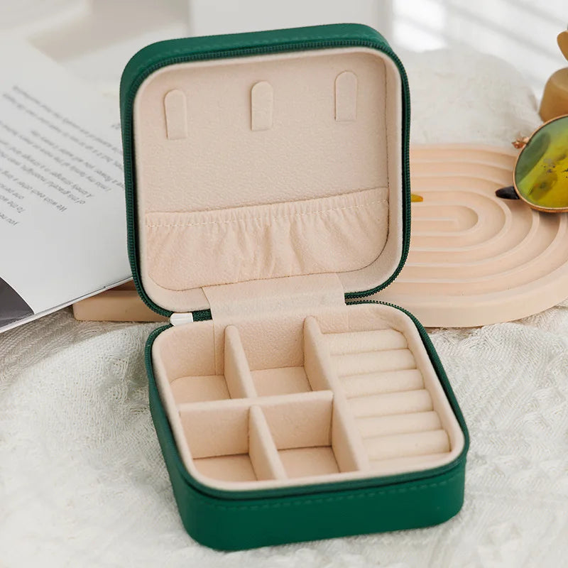 Small Size Portable Travel Jewelry Box Organizer Display Case for Girls Women Gift Rings Earrings Necklaces Storage Box