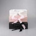 Cardboard Flip Open Gift Box Rigid Pink Magnetic Packaging Gift Box With Ribbon