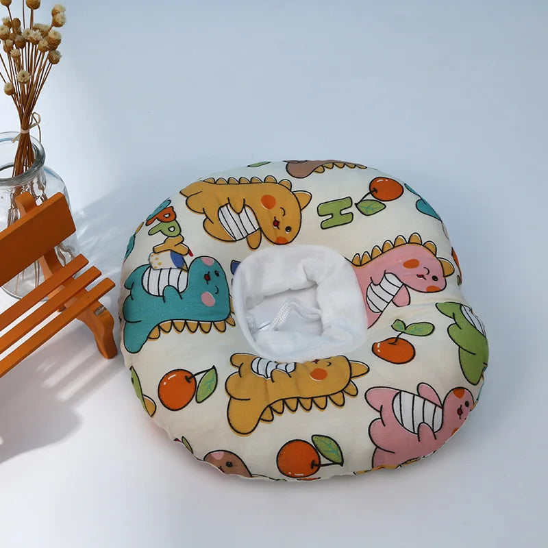 Elizabeth Pet Collar with Soft Cloth Recovery Cartoon Animal Flower Pattern Classic Style Sustainable Feature-for Cats