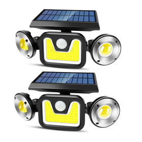 Solar Outdoor Security Light Illumination Motion Sensors Lamp With Remote Control Waterproof 3 Modes Solar Garden Wall Lamp