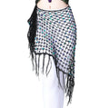 Exquisite Handmade Crocheted Sequined Hollow Fishing Net Large Triangular Scarf Wrap Waist Scarves Shawls for Lady