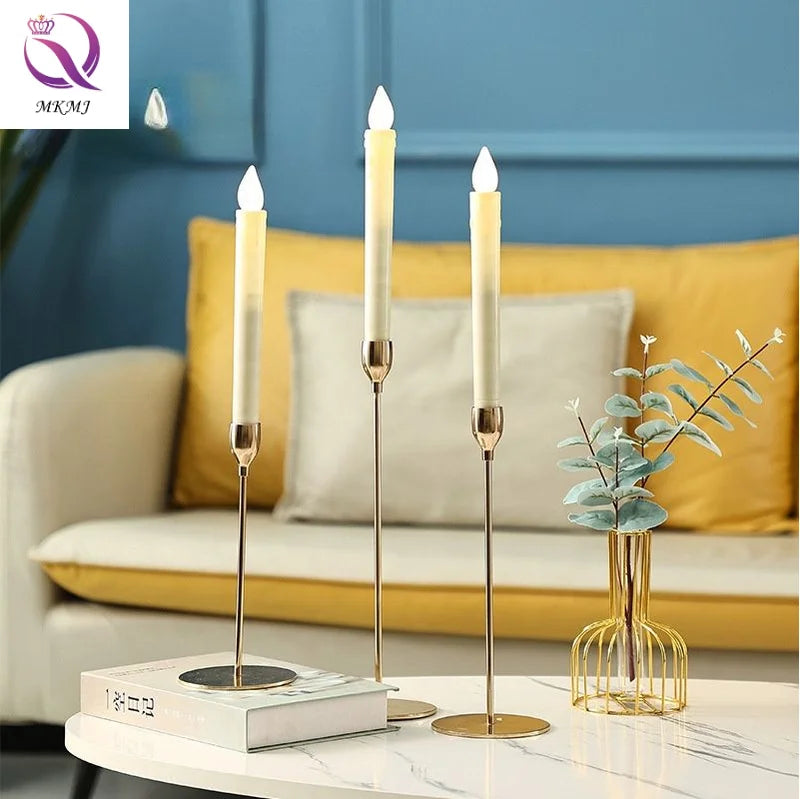 Metal High-legged Candlestick Ornaments Candle Stick Holder Dinner Nordic Wind Iron Table Candle Stand Crafts Ornaments