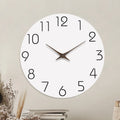 10-inch Modern Simple White MDF Wooden Wall Clock Silent Clock Living Room Decor Quartz Clock Can Be Customized