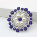 Elegant Blue Rhinestone Buckle Flat Back Sew on Metal Appliques for Wedding Dress Shoes Decorations