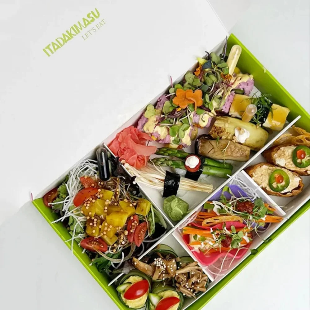 Wholesale Disposable Takeout Togo Sushi Packaging Custom Logo Take Away Bento Food Luxury Gift Paper Takeaway Sushi Box
