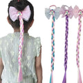 Best Synthetic Kids Hair Extension Pastel Wig Pigtails with Sweet Tulle Bow Expression Braid Made of High Quality Polyester