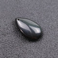 Hongzhuo New Crystal Crafts Natural Color Flashy Black obsidian Stone Pendant Teardrop shape Customized Pendant Necklace Jewelry