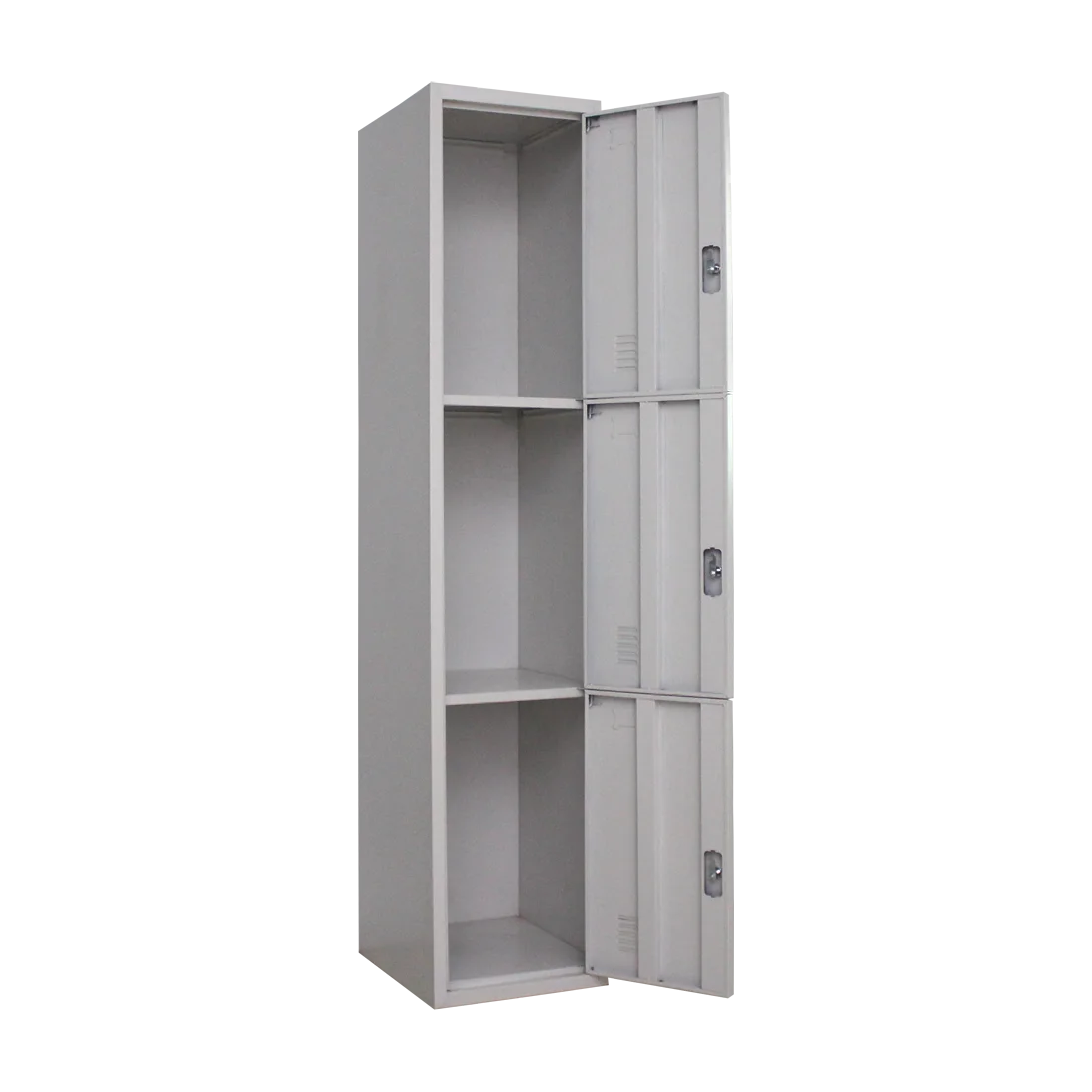 Steel Home Furniture Single 3-Tier Metal Storage Locker Steel Wardrobe for School Gym or Changing Room