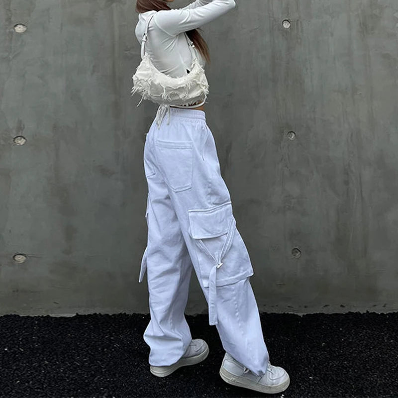 Custom Comfy Cotton Woman Pants Streetwear Jogger Sweatpants with Pocket Causal Cargo Pants