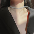 Full Rhinestone Choker Necklaces Women Geometric Weddings Jewelry Party Gifts Bling Shiny Crystal Rhinestone Choker Necklace