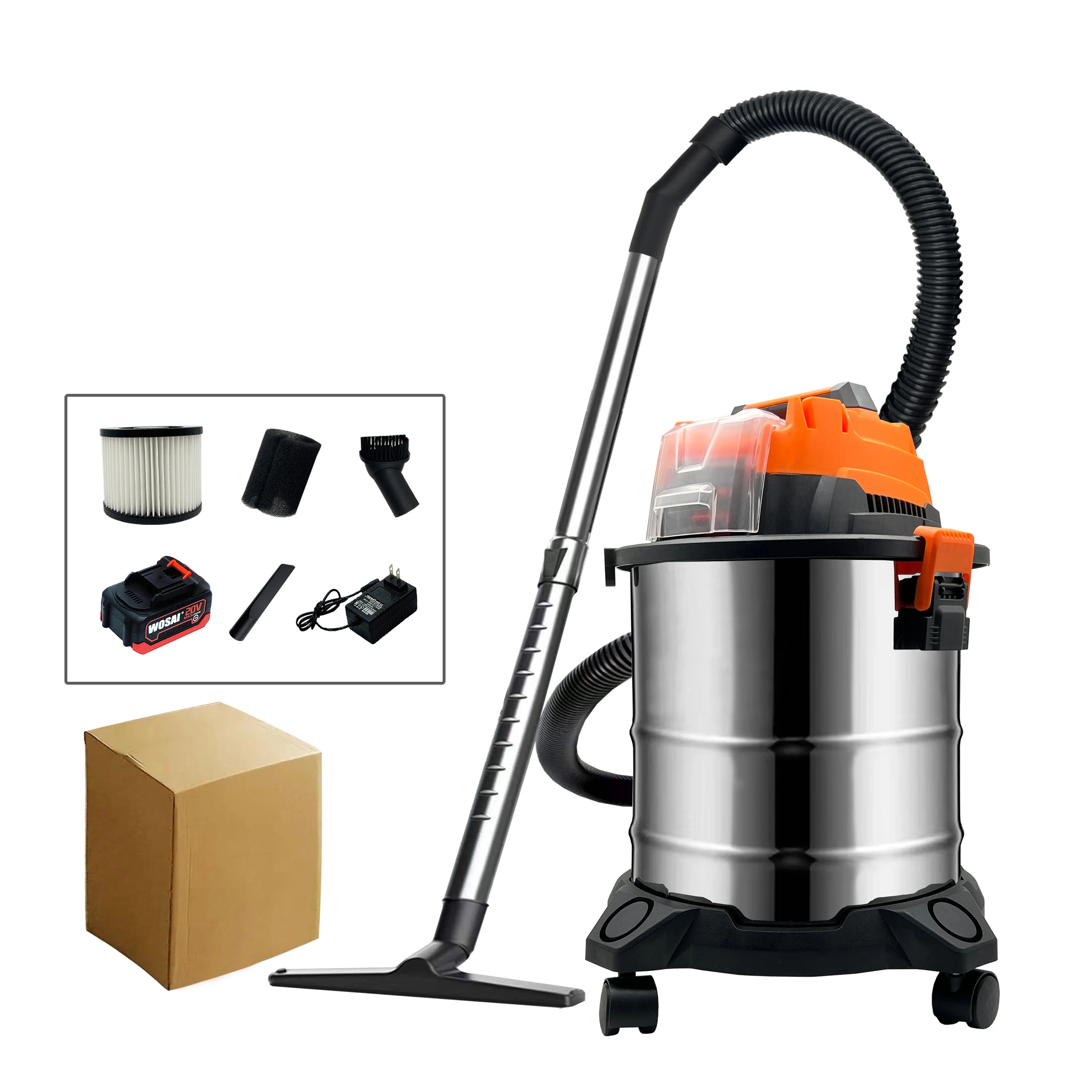 High Temperature Cleaning Machine Household Wet Dry Cordless Battery Powered 20L Tank Durable Industrial Vacuum Cleaner Factory