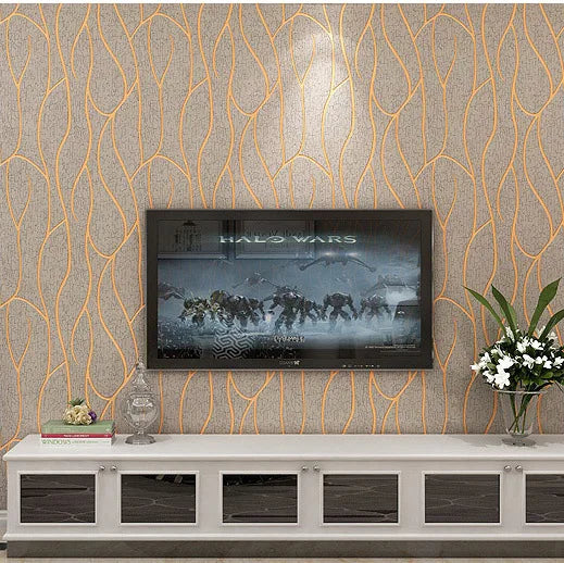 New Design 3D Waterproof Soundproof Floral Fireproof TV Background Wallpaper Rustic Non-woven Fabric Household Entertainment