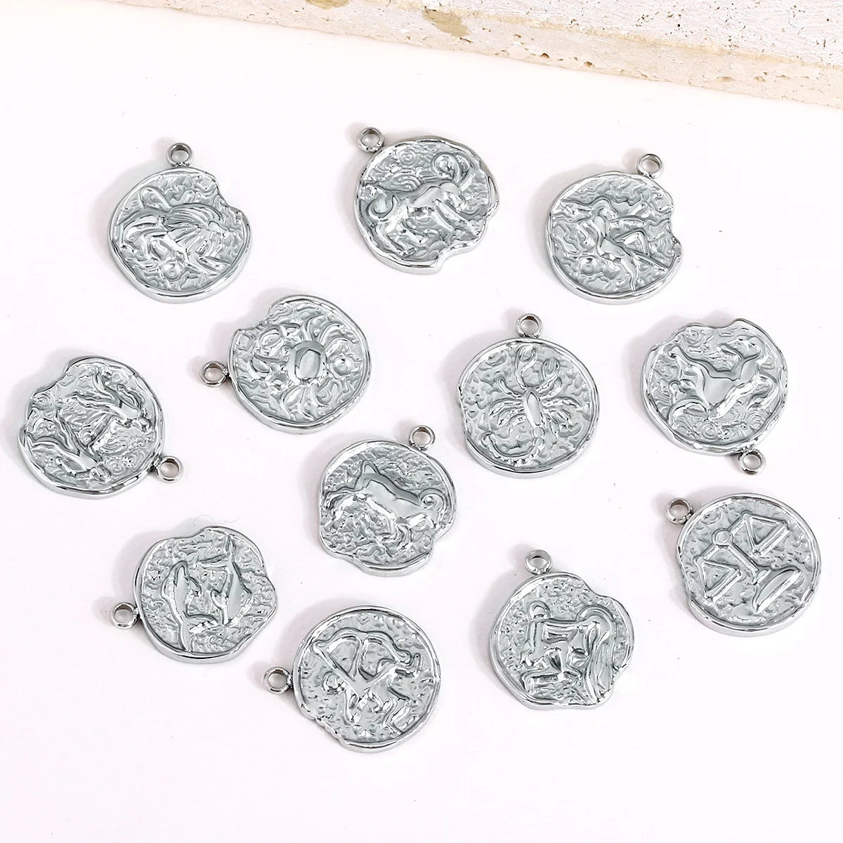 Luxury Accessories for Women Silver Pendants Zodiac Jewelry Zodiac Pendant Silver Plated Stainless Steel Zodiac Necklace