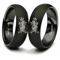 Death Is More Parfelt Then Life King Queen Punk Couple Titanium Steel Ring Anillos De Hombre Acero Inoxidable Finger Band