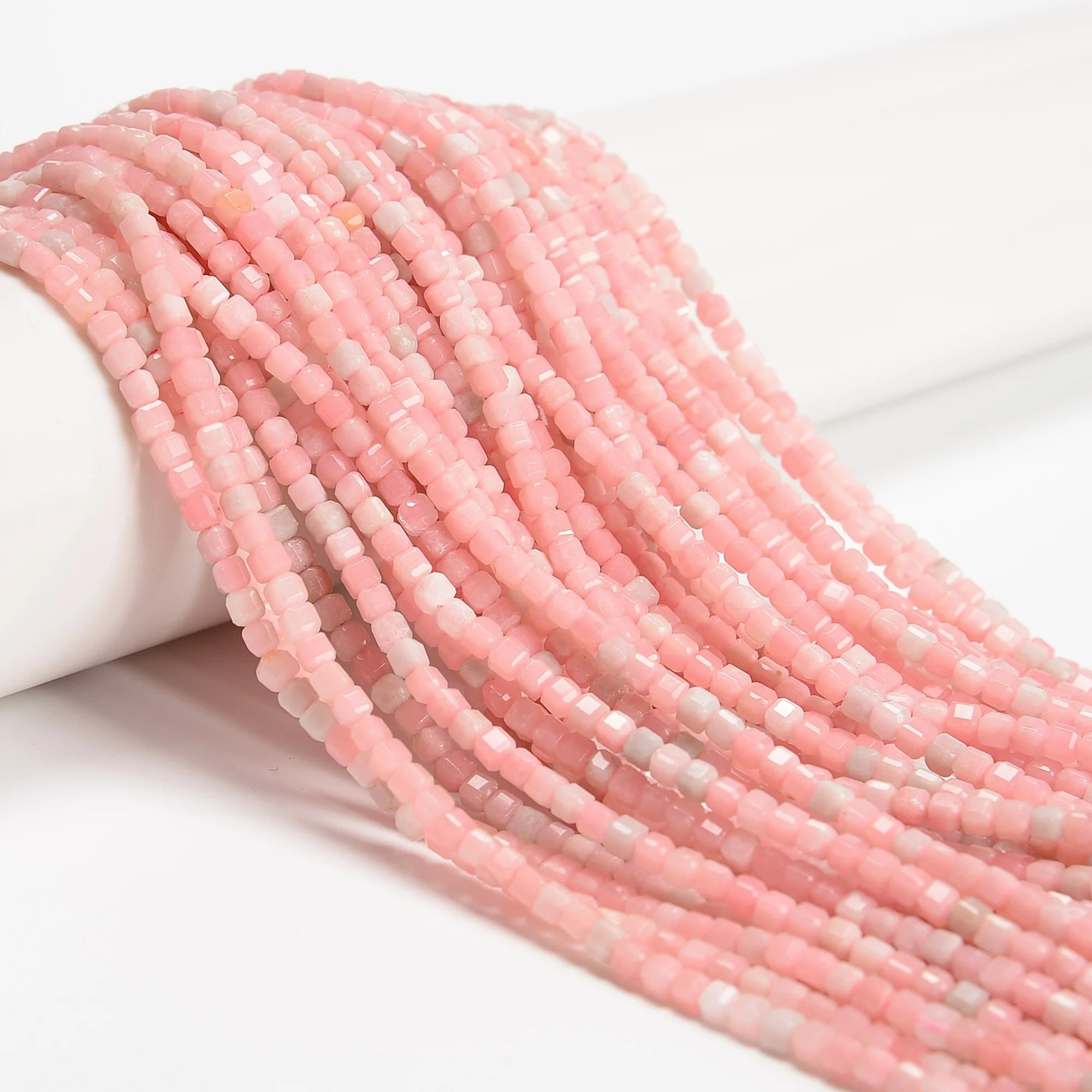 2mm Sodalite Beads 3mm Pink Opal Kyanite Light Apatite Lapis Beads Strands Faceted Rubik's Cube Stone Beads