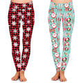 Christmas New Arrival Women Red Plaid Snowflake Leggings Printed Leggings for Women and Kids