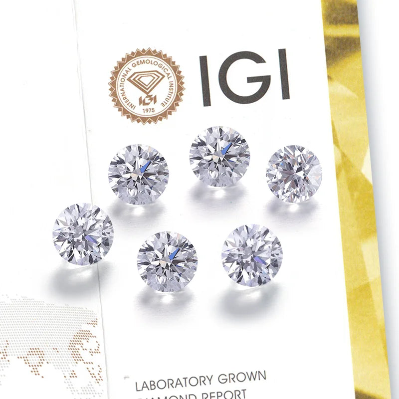 Starsgem Good Quality Loose Wholesale Fancy Round Shape Different Sizes Synthetic HPHT CVD Lab Grown Diamond for Sale