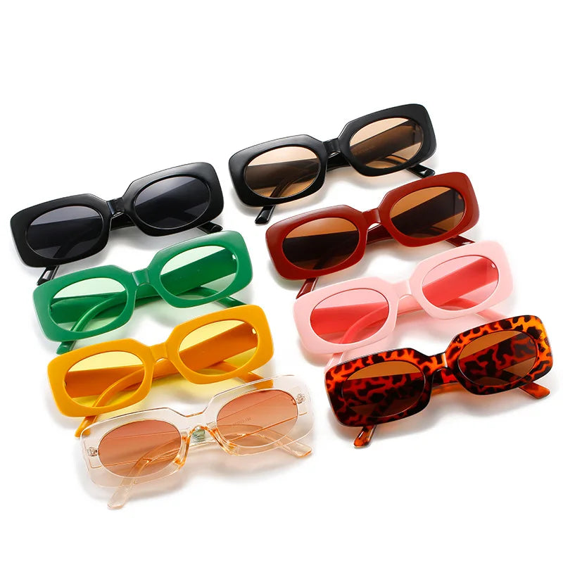 2022 New Candy Color Plastic Small square Frame Sun Glasses Retro Fashion Ins Personality Trendy Sunglasses