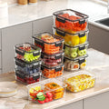 Plastic Square 3-Compartment Fresh-Keeping Lunch Box Vegetable Food Sealed Jar Fruit Snacks Biscuit Storage Dishwasher Safe BPA