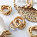 Farmhouse Tabletop Decor Wooden Round Napkin Rings Buckle Handmade Wood Napkin Holder Ring for Dining Table Setting