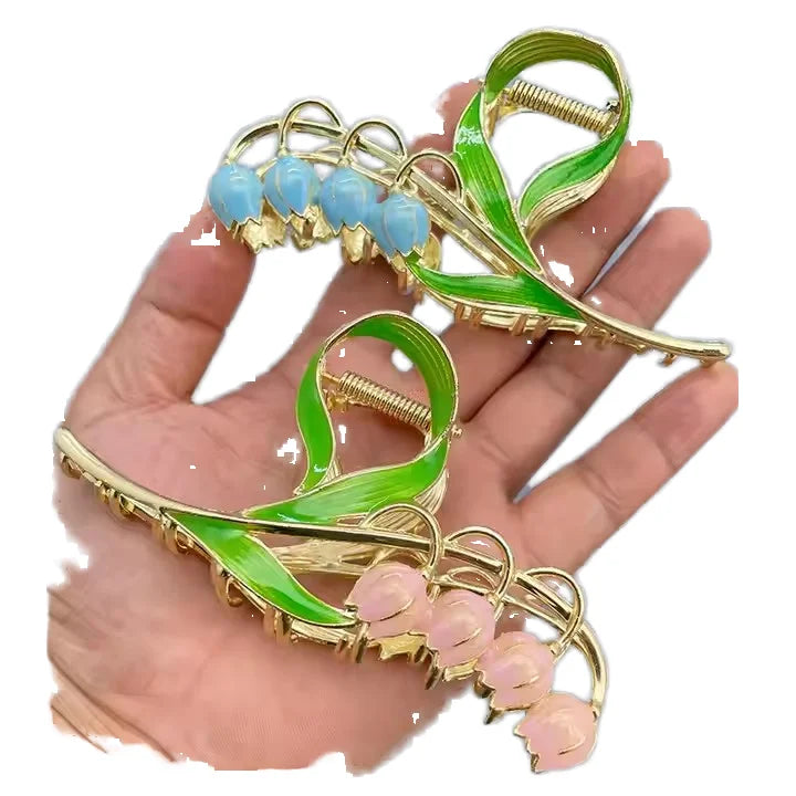 Factory Wholesale Tulip Claw Hair Clips for Women Elegant Alloy & Plastic/Metal Sweet Decorative 5cm 12cm New Style Hot Selling