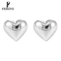 Wholesale Minimalist Metallic Heart Stud Earrings for Women 925 Sterling Silver Fashion Designer Earring Custom Fine Jewelry
