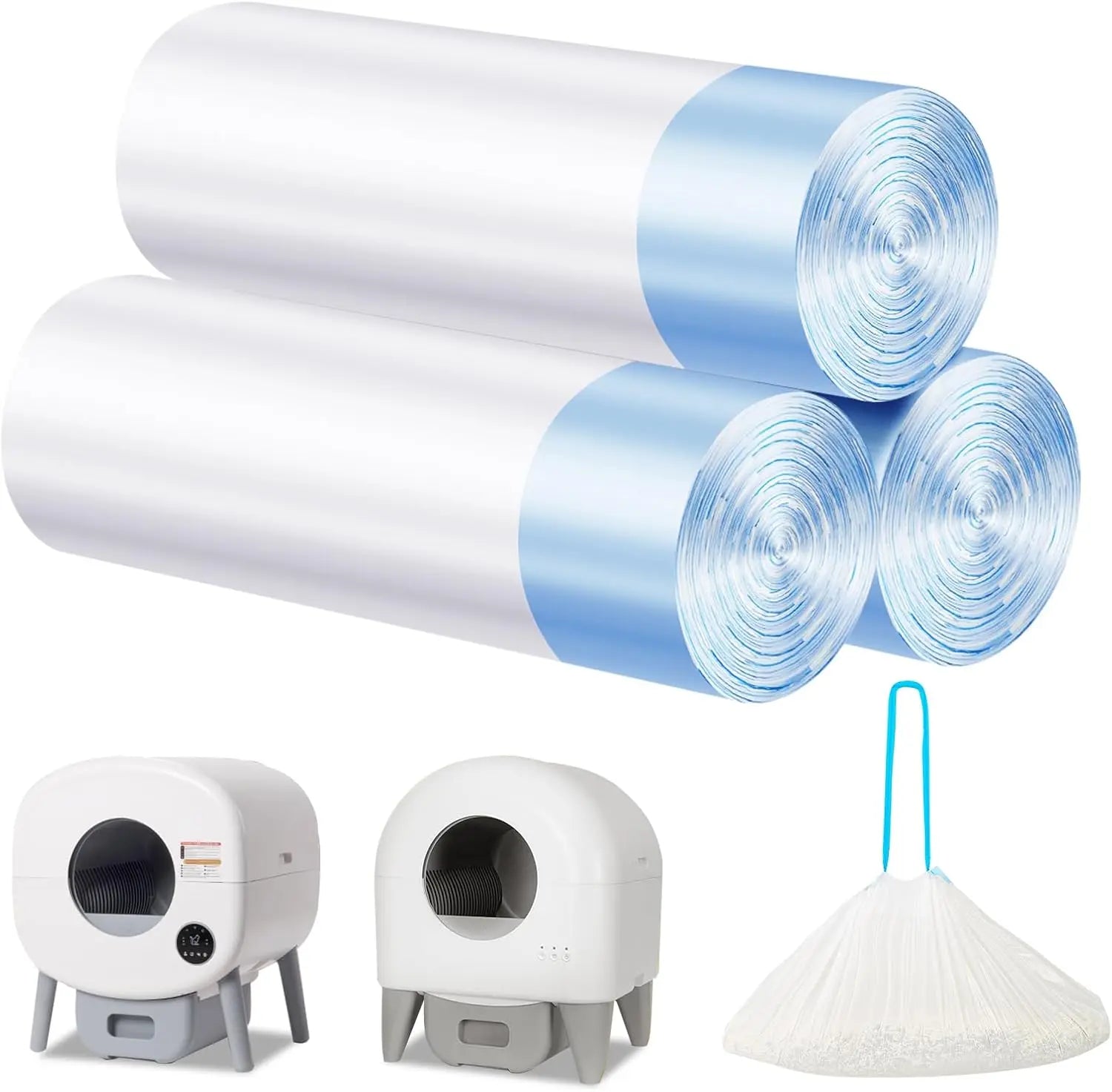 Easy to Open Degradable Biodegradable extra Large Plastic Automatic Cat Litter Box Pet Poop Waste Roll Bags
