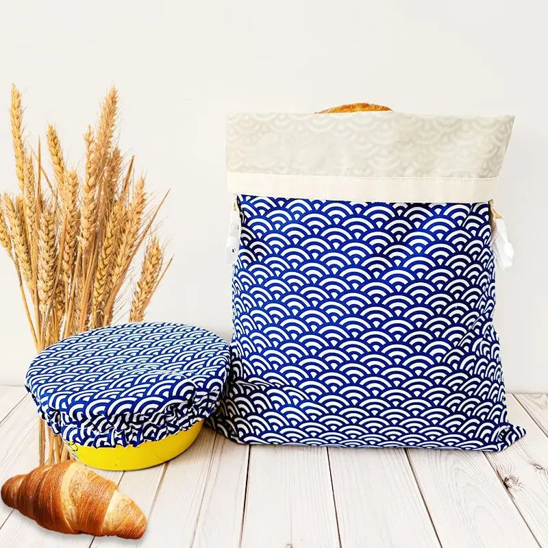 Folding Reusable Cotton Bag with Bowl Cover for Sourdough Bread Storage