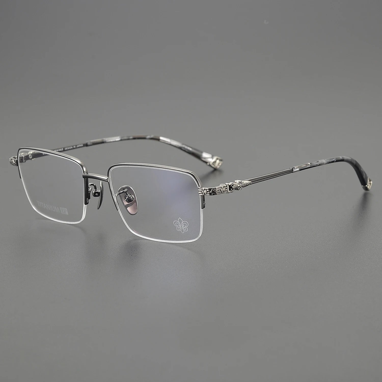 CH8031 New Gold Eyeglasses Luxury Good Quality Half-Frame Fashion Marble Black Brown Flat Rectangular Design Women Glasses Frame