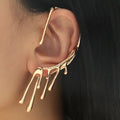 Factory Hot 2025 Wholesale Vintage Gold Earrings Cool Stud Earrings Drip Wax Shape Ear Cuff Earrings for Women