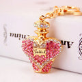Exquisite Cute Juliet Perfume Bottle Keychain Full Rhinestone Crystal Perfume Bottle Key Chain Keyring