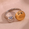 Adjustable 18K Gold Plated Stainless Steel Ring Chunky Joyeria De Acero Inoxidable Jewelry for Unisex for Engagement and Party
