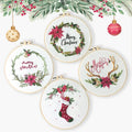 Merry Christmas Cross Stitch Embroidery Canvas DIY Kit Beginner Flowers Pattern Printed Sewing Art Craft Painting Home Decor