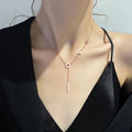 SC TikTok Hot Tassel Choker Necklace Luxury Office Lady 18K Gold Plated Stainless Steel Lateral Letter Love Necklace for Women