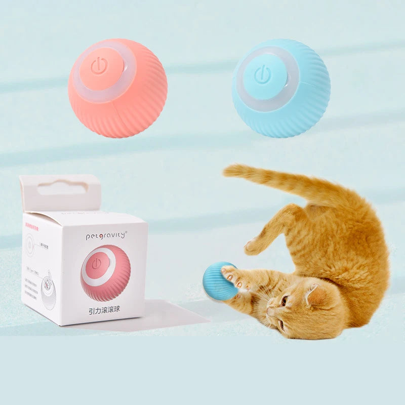 Hot Selling Smart Electric Catnip Ball Toy Automatic Self-Propelled Rolling Training Toy Silent Plastic Kitten Led Flash Toy