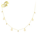 18K Solid Gold Beads Trendy Link Chain Necklace and Choker for Wedding Jewelry Making