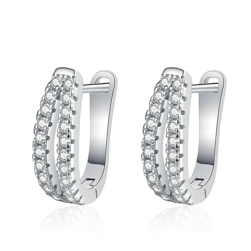 S925 Premium Classic Geometric Charm Moissanite Earrings for Women