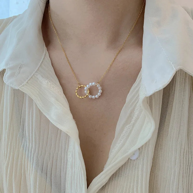 Fashion Hoop Pearl Necklaces Wholesale for Women Jewelry