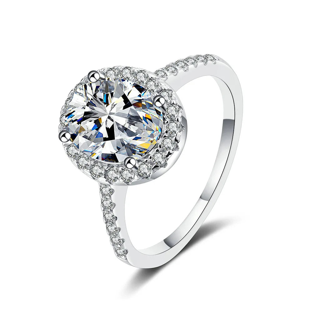 Advanced Temperament S925 Sterling Silver Moissanite Collection Stylish Rings